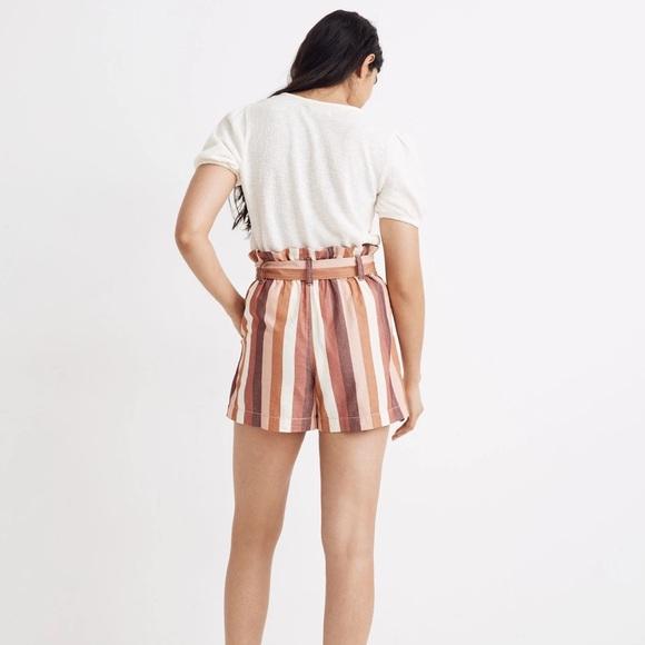 Madewell Paperbag Shorts in Rainbow Stripe 14 - Picture 2 of 7